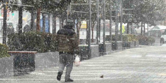 Arnavuköy’de kar yağışı