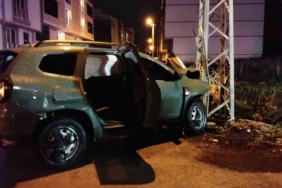 Bafra’da trafik kazası kamerada: 1 yaralı