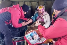 Bahçesaray’da hamile kadın helikopterle hastaneye ulaştırıldı