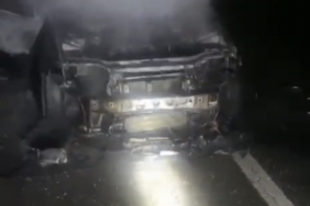 Batman-Diyarbakır karayolunda araç yangını