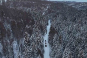 Beyaz örtünün keyfini UTV’lerle çıkardılar