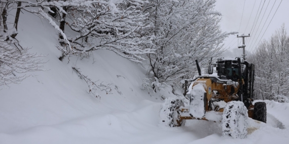 Beyaza bürünen Sakarya’da 36 noktada kar küreme çalışmaları sürüyor