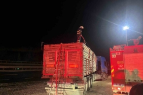 Bilecik’te seyir halinde talaş yüklü tır dorsesi alev aldı