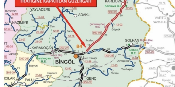 Bingöl-Erzurum karayolu tır trafiğine kapatıldı