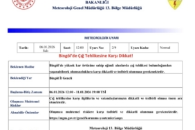 Bingöl için çığ uyarısı