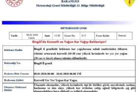 Bingöl için kuvvetli ve yoğun kar uyarısı