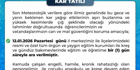 Bingöl’de eğitime 1 gün ara