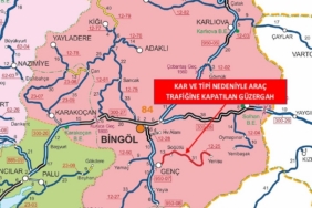 Bingöl’ün ilçesinde bir yol  trafiğe kapatıldı