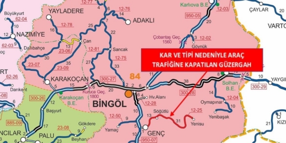 Bingöl’ün ilçesinde bir yol  trafiğe kapatıldı