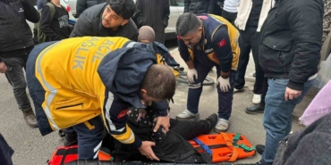 Bisikletin çarptığı kadın hastanelik oldu