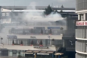 Bolu’da elektrik kaynaklı çıkan baca yangını, etrafı dumana boğdu