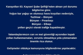 Bünyan’da ulaşıma kar engeli