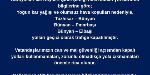 Bünyan’da ulaşıma kar engeli