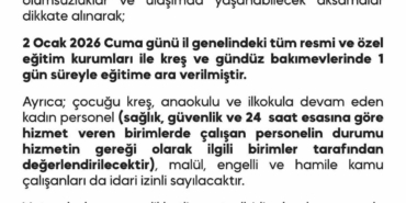 Diyarbakır’da okullar 1 gün tatil edildi