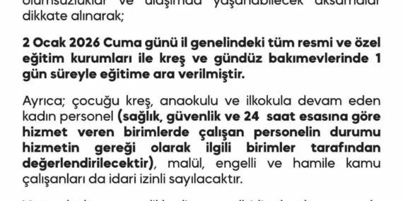 Diyarbakır’da okullar 1 gün tatil edildi