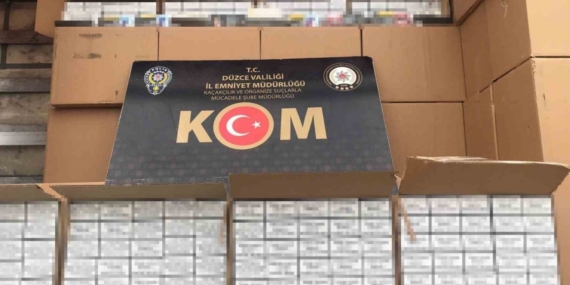 Düzce’de 1 milyon 288 bin 920 adet makaron ele geçirildi