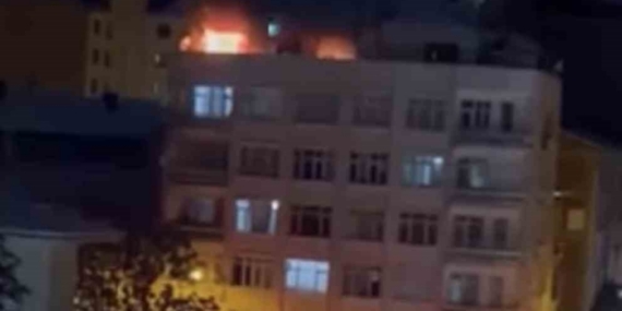 Elazığ’da teras katında yangın