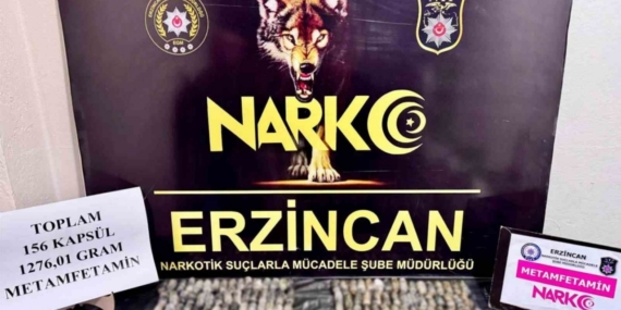 Erzincan’da 1 kilo 276 gram metamfetamin ele geçirildi