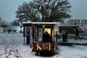Erzincan’da lapa lapa kar yağışı