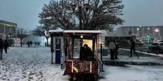 Erzincan’da lapa lapa kar yağışı