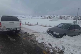 Göreve giden valilik koruma ekibi, yolda kalan vatandaşı kurtardı