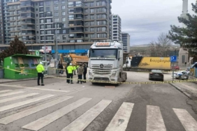 Hafriyat kamyonunun üzerinden geçtiği kadın ağır yaralandı