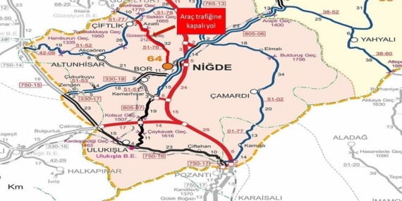 Kar ve tipi nedeniyle Niğde’de iki yol trafiğe kapatıldı