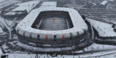 Karla kaplanan Başakşehir havadan görüntülendi