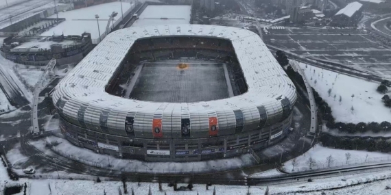 Karla kaplanan Başakşehir havadan görüntülendi