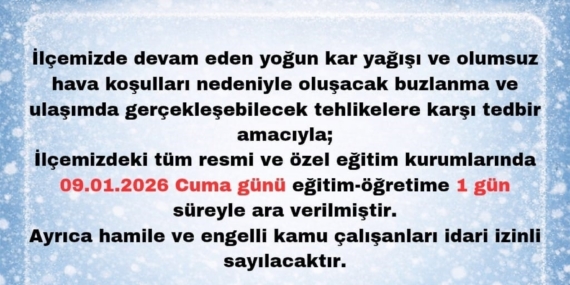 Karlıova’da eğitime 1 gün ara verildi