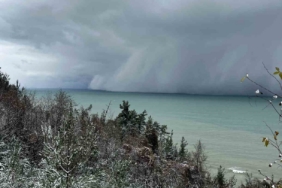 Kastamonu’da ’deniz etkili kar yağışı’ ilginç görüntü oluşturdu