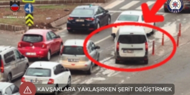 Kavşaklara yaklaşırken şerit değiştiren sürücüler dronla tespit edildi