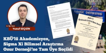 KBÜ’lü akademisyen Sigma Xi’ye kabul edildi