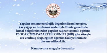 Kırklareli’nde taşımalı eğitime 1 gün ara