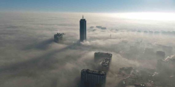 Konya sis denizinde kayboldu