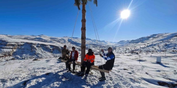 Malatya’da bin 600 rakımda dondurucu soğuklara aldırış etmediler