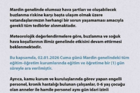 Mardin’de eğitime 1 gün ara verildi