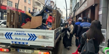 Ordu’da kaldırımı işgal eden malzemeler toplandı