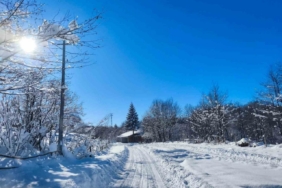 Ordu’nun yüksek kesimlerinde kar manzarası