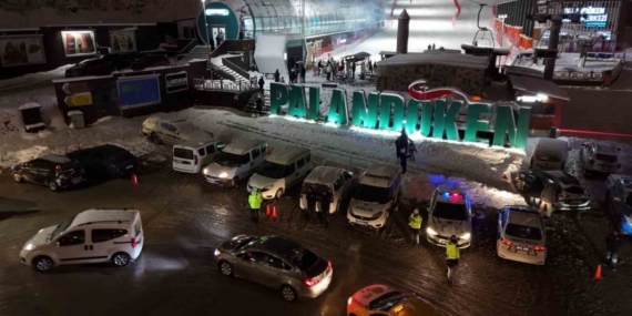 Palandöken Kayak Merkezi’nde jandarma ve polis ekipleri yoğun güvenlik önlemi aldı