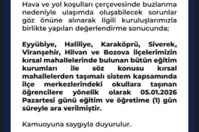Şanlıurfa’da bazı ilçelerin kırsal bölgedeki okulları tatil edildi