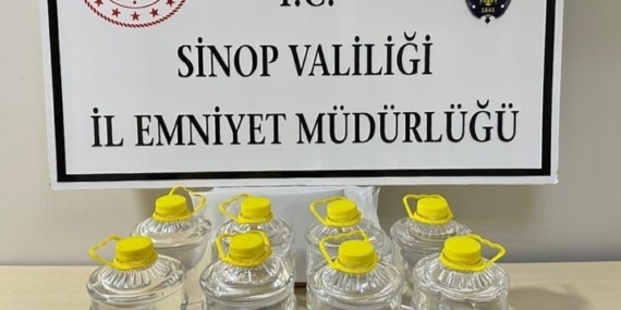 Sinop’ta 20 litre etil alkol ele geçirildi