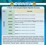 Sinop’ta kar ve buzlanma nedeniyle taşımalı eğitime 1 gün ara