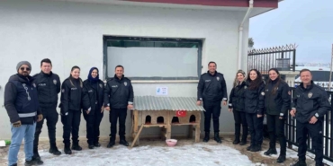 Sivrice polisinden üşüyen minik dostlarına kedi evi
