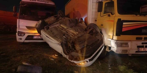 Takla atan otomobilden sağ çıktı