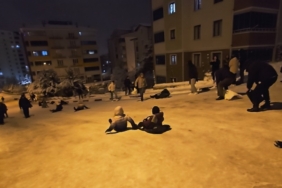 Tokat’ta ’ölümüne’ kar eğlencesi