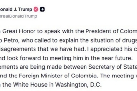 Trump, Kolombiya Devlet Başkanı Petro ile telefonda konuştuğunu duyurdu: "Beni aramasını ve üslubunu takdir ettim"