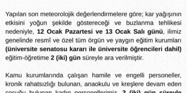 Tunceli’de eğitime 2 gün ara