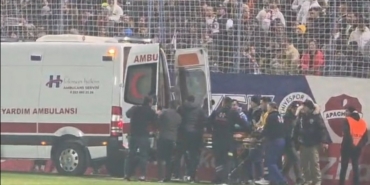 Türkiye Kupası maçı öncesi bir taraftar tribünden düştü