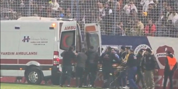 Türkiye Kupası maçı öncesi bir taraftar tribünden düştü